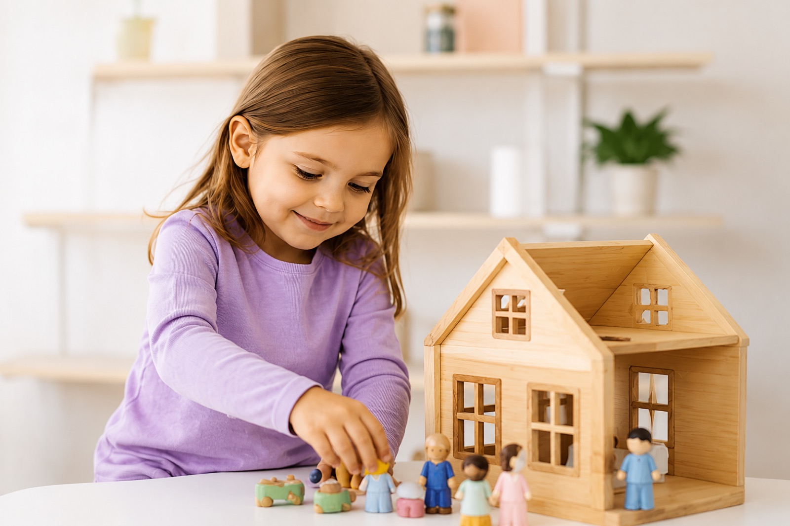 A child engaged in play therapy